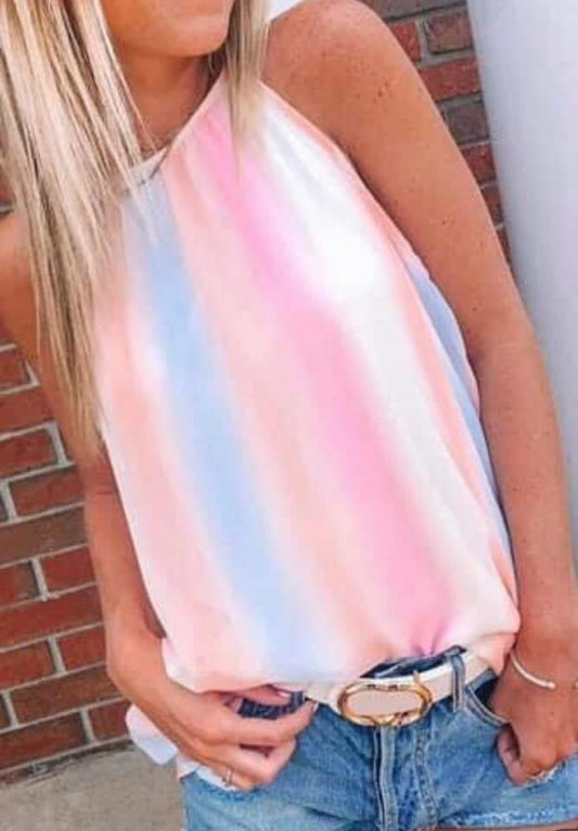 Peach-Blue-Pink Tank