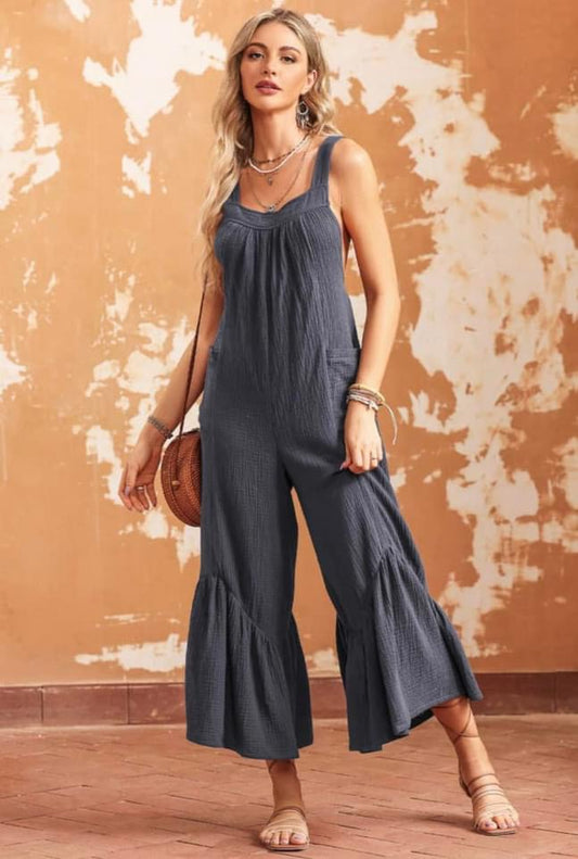 Flare Leg Romper~Grey