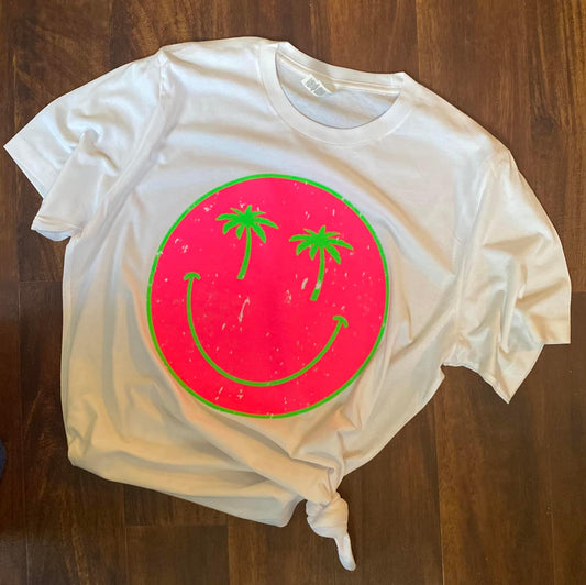 Palm Smiley Face Tee